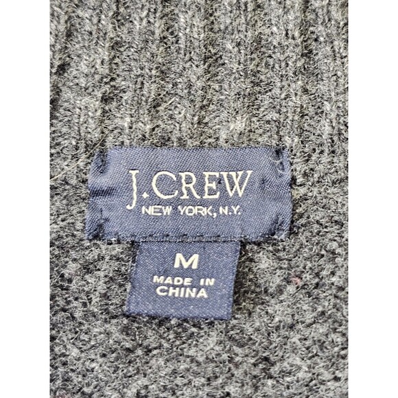 BF Men's M J.Crew Vintage Gray 100% Merino Wool 1/4 Zip Pullover Sweater Top EUC - Picture 4 of 5